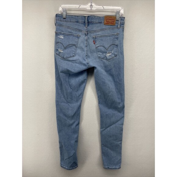 LEVI STRAUSS & CO WOMEN'S JEANS BLUE 30 SKINNY STRETCH DISTRESSED RUGGED7 - Picture 7 of 12